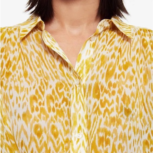 ANINE BING NWOT Caleb Silk‎ Blouse in Marigold Leo - Picture 5 of 15